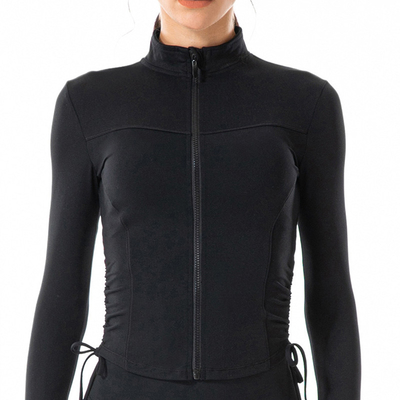Drawstring Tops Zipper Horse Riding Jacket Soft Women Show Equestrian Clothing