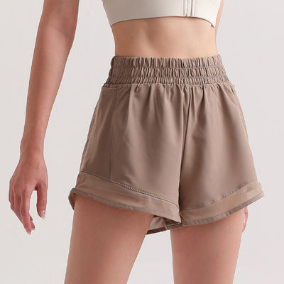 Women'S Mid Rise Running Shorts Antibacterial Liner Stretch Waist Athletic Shorts Mesh Pockets