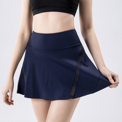 High Elastic Female Tennis Skirts Spliced Mesh With Inner Pockets Golf Skirts
