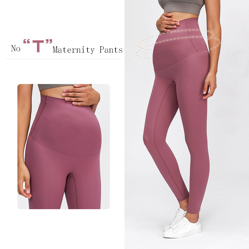 High Stretch Pregnant Women Yoga Pants Nylon Wrapped Maternity Workout Leggings